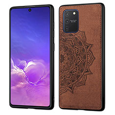 Custodia Silicone Ultra Sottile Morbida Cover con Magnetico S03D per Samsung Galaxy S10 Lite Marrone