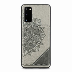 Custodia Silicone Ultra Sottile Morbida Cover con Magnetico S03D per Samsung Galaxy S20 Grigio