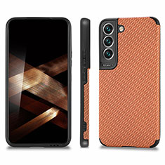 Custodia Silicone Ultra Sottile Morbida Cover con Magnetico S03D per Samsung Galaxy S24 Plus 5G Marrone