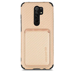 Custodia Silicone Ultra Sottile Morbida Cover con Magnetico S03D per Xiaomi Poco M2 Oro