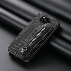 Custodia Silicone Ultra Sottile Morbida Cover con Magnetico S03D per Xiaomi Poco X3 Nero