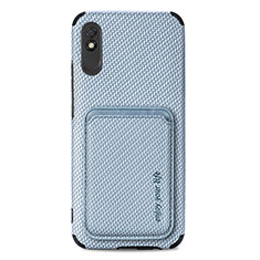 Custodia Silicone Ultra Sottile Morbida Cover con Magnetico S03D per Xiaomi Redmi 9i Blu