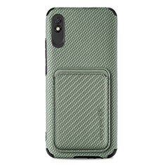 Custodia Silicone Ultra Sottile Morbida Cover con Magnetico S03D per Xiaomi Redmi 9i Verde