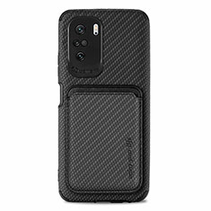 Custodia Silicone Ultra Sottile Morbida Cover con Magnetico S03D per Xiaomi Redmi K40 Pro 5G Nero