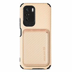 Custodia Silicone Ultra Sottile Morbida Cover con Magnetico S03D per Xiaomi Redmi K40 Pro 5G Oro