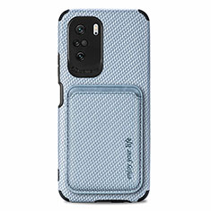 Custodia Silicone Ultra Sottile Morbida Cover con Magnetico S03D per Xiaomi Redmi K40 Pro+ Plus 5G Blu