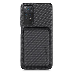 Custodia Silicone Ultra Sottile Morbida Cover con Magnetico S03D per Xiaomi Redmi Note 11 Pro 4G Nero