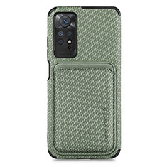 Custodia Silicone Ultra Sottile Morbida Cover con Magnetico S03D per Xiaomi Redmi Note 11 Pro 5G Verde