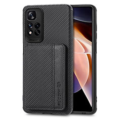 Custodia Silicone Ultra Sottile Morbida Cover con Magnetico S03D per Xiaomi Redmi Note 11 Pro+ Plus 5G Nero