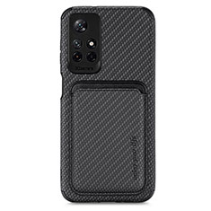 Custodia Silicone Ultra Sottile Morbida Cover con Magnetico S03D per Xiaomi Redmi Note 11S 5G Nero