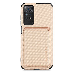 Custodia Silicone Ultra Sottile Morbida Cover con Magnetico S03D per Xiaomi Redmi Note 12 Pro 4G Oro