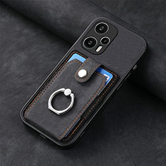 Custodia Silicone Ultra Sottile Morbida Cover con Magnetico S03D per Xiaomi Redmi Note 12 Turbo 5G Nero