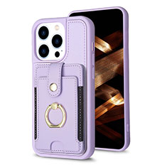 Custodia Silicone Ultra Sottile Morbida Cover con Magnetico S04D per Apple iPhone 15 Pro Lavanda