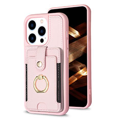 Custodia Silicone Ultra Sottile Morbida Cover con Magnetico S04D per Apple iPhone 16 Pro Oro Rosa