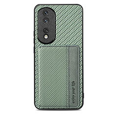 Custodia Silicone Ultra Sottile Morbida Cover con Magnetico S04D per Huawei Honor 80 Pro 5G Verde