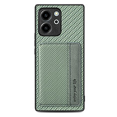 Custodia Silicone Ultra Sottile Morbida Cover con Magnetico S04D per Huawei Honor 80 SE 5G Verde