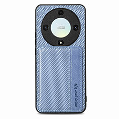 Custodia Silicone Ultra Sottile Morbida Cover con Magnetico S04D per Huawei Honor X9a 5G Blu
