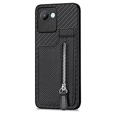 Custodia Silicone Ultra Sottile Morbida Cover con Magnetico S04D per Realme C30 Nero