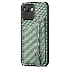 Custodia Silicone Ultra Sottile Morbida Cover con Magnetico S04D per Realme C30 Verde