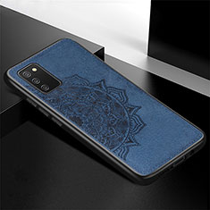 Custodia Silicone Ultra Sottile Morbida Cover con Magnetico S04D per Samsung Galaxy A03s Blu