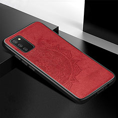 Custodia Silicone Ultra Sottile Morbida Cover con Magnetico S04D per Samsung Galaxy A03s Rosso