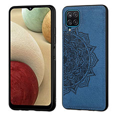 Custodia Silicone Ultra Sottile Morbida Cover con Magnetico S04D per Samsung Galaxy A12 5G Blu