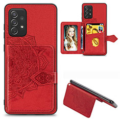 Custodia Silicone Ultra Sottile Morbida Cover con Magnetico S04D per Samsung Galaxy A52 5G Rosso