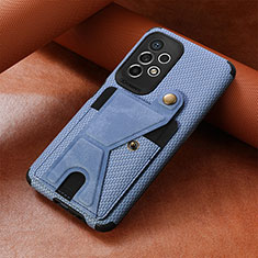 Custodia Silicone Ultra Sottile Morbida Cover con Magnetico S04D per Samsung Galaxy A53 5G Blu