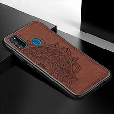 Custodia Silicone Ultra Sottile Morbida Cover con Magnetico S04D per Samsung Galaxy M21 Marrone