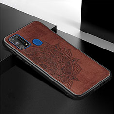 Custodia Silicone Ultra Sottile Morbida Cover con Magnetico S04D per Samsung Galaxy M21s Marrone