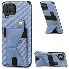 Custodia Silicone Ultra Sottile Morbida Cover con Magnetico S04D per Samsung Galaxy M32 4G Blu