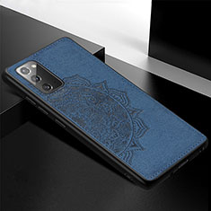 Custodia Silicone Ultra Sottile Morbida Cover con Magnetico S04D per Samsung Galaxy Note 20 5G Blu