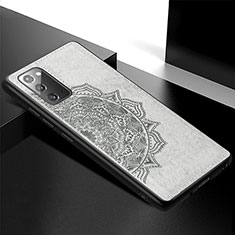 Custodia Silicone Ultra Sottile Morbida Cover con Magnetico S04D per Samsung Galaxy Note 20 5G Grigio