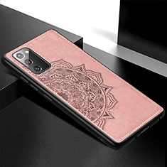 Custodia Silicone Ultra Sottile Morbida Cover con Magnetico S04D per Samsung Galaxy Note 20 5G Oro Rosa