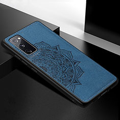 Custodia Silicone Ultra Sottile Morbida Cover con Magnetico S04D per Samsung Galaxy S20 FE 4G Blu