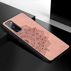 Custodia Silicone Ultra Sottile Morbida Cover con Magnetico S04D per Samsung Galaxy S20 FE 4G Oro Rosa