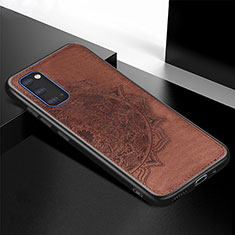 Custodia Silicone Ultra Sottile Morbida Cover con Magnetico S04D per Samsung Galaxy S20 Marrone