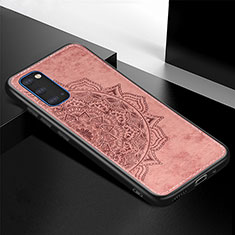 Custodia Silicone Ultra Sottile Morbida Cover con Magnetico S04D per Samsung Galaxy S20 Oro Rosa