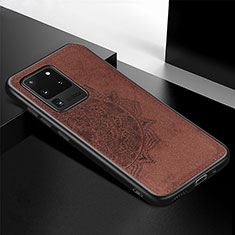 Custodia Silicone Ultra Sottile Morbida Cover con Magnetico S04D per Samsung Galaxy S20 Ultra 5G Marrone