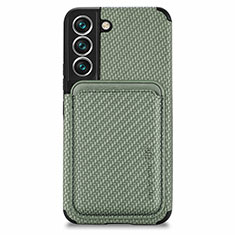 Custodia Silicone Ultra Sottile Morbida Cover con Magnetico S04D per Samsung Galaxy S21 FE 5G Verde