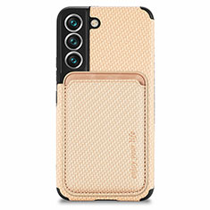 Custodia Silicone Ultra Sottile Morbida Cover con Magnetico S04D per Samsung Galaxy S22 Plus 5G Oro