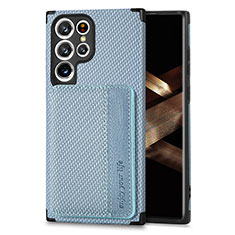 Custodia Silicone Ultra Sottile Morbida Cover con Magnetico S04D per Samsung Galaxy S25 Ultra 5G Blu