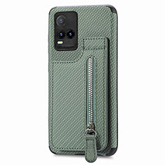 Custodia Silicone Ultra Sottile Morbida Cover con Magnetico S04D per Vivo Y21a Verde