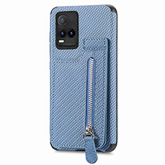 Custodia Silicone Ultra Sottile Morbida Cover con Magnetico S04D per Vivo Y33s Blu