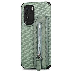 Custodia Silicone Ultra Sottile Morbida Cover con Magnetico S04D per Xiaomi Poco F3 5G Verde