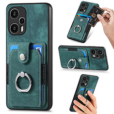 Custodia Silicone Ultra Sottile Morbida Cover con Magnetico S04D per Xiaomi Poco F5 5G Verde