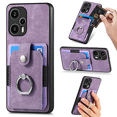 Custodia Silicone Ultra Sottile Morbida Cover con Magnetico S04D per Xiaomi Poco F5 5G Viola