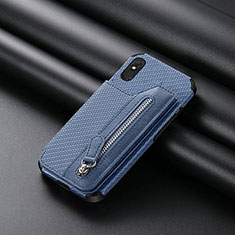 Custodia Silicone Ultra Sottile Morbida Cover con Magnetico S04D per Xiaomi Redmi 9A Blu