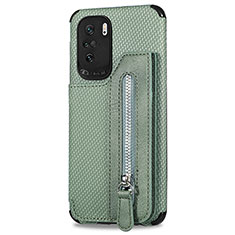 Custodia Silicone Ultra Sottile Morbida Cover con Magnetico S04D per Xiaomi Redmi K40 5G Verde