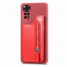 Custodia Silicone Ultra Sottile Morbida Cover con Magnetico S04D per Xiaomi Redmi Note 11 4G (2022) Rosso